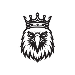 Obraz premium eagle with crown front side view vector