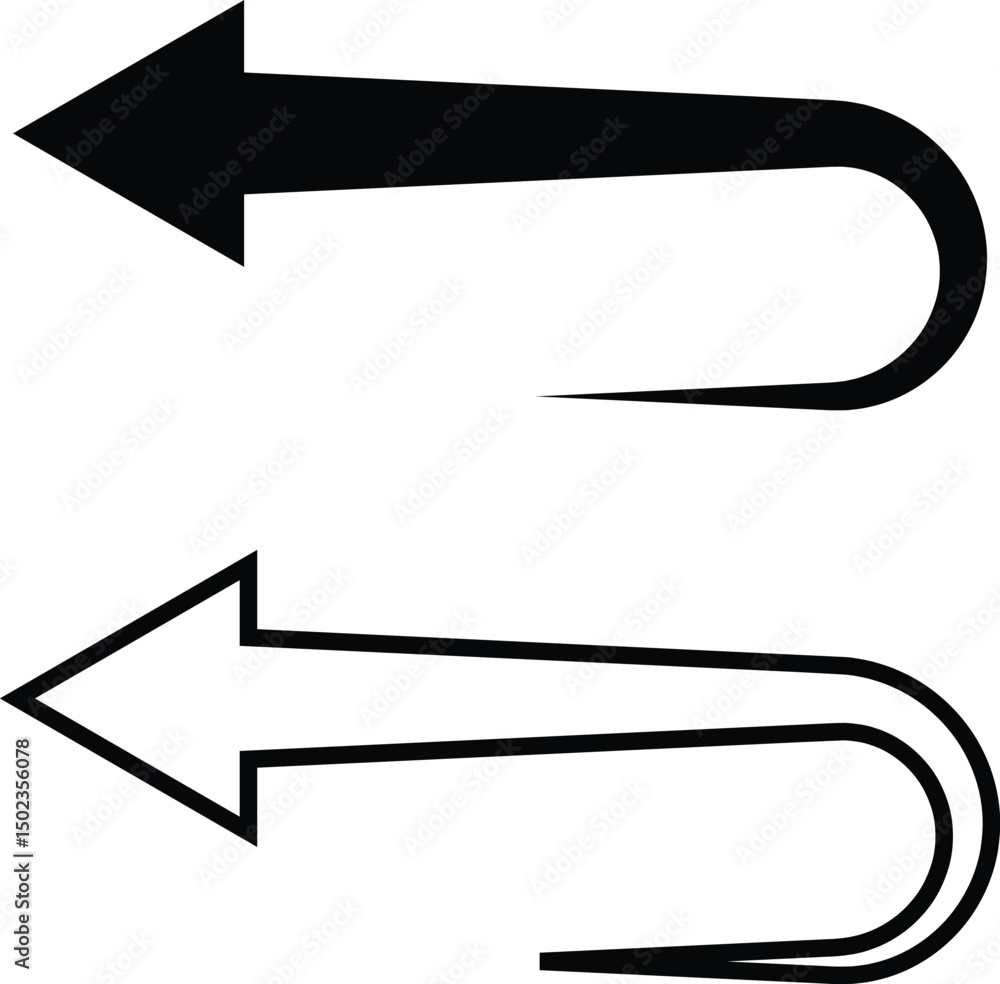 Fototapete black arrows icon set. arrow vector collection isolated on transparent background. cursor modern sim