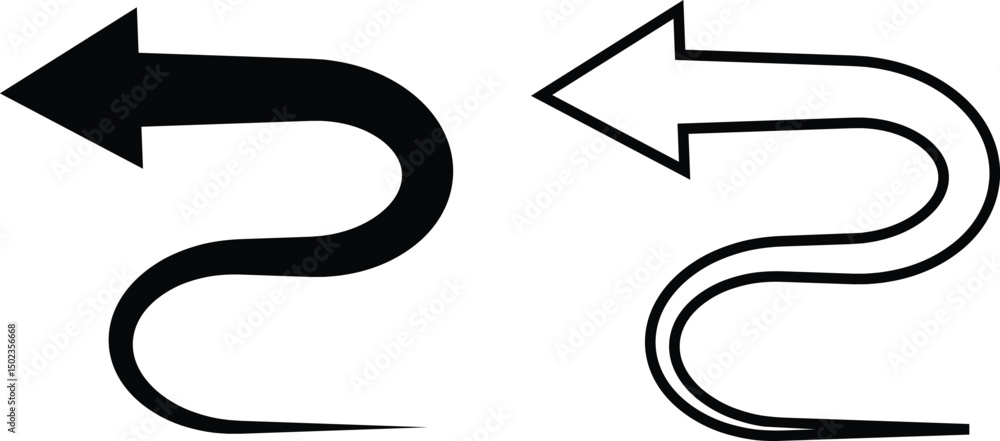 Fototapete black arrows icon set. arrow vector collection isolated on transparent background. cursor modern sim