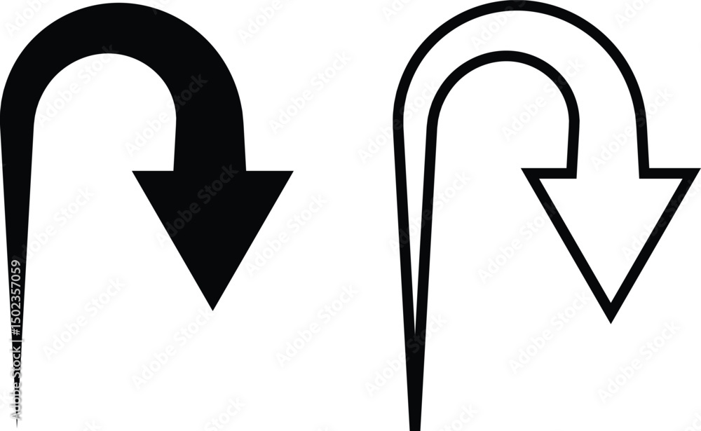Fototapete black arrows icon set. arrow vector collection isolated on transparent background. cursor modern sim