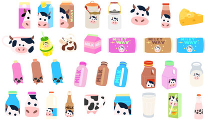 Cow Milk Product Illustration