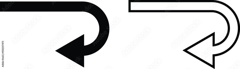 Fototapete black arrows icon set. arrow vector collection isolated on transparent background. cursor modern sim