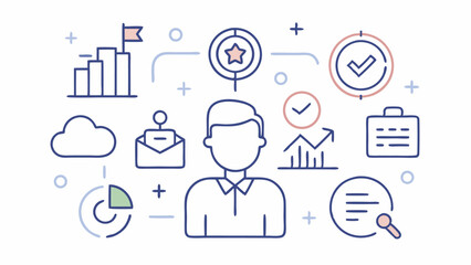 Customer relationship management stroke icon set featuring editable vector elements ideal for CRM dashboards, communication systems, and user engagement tools