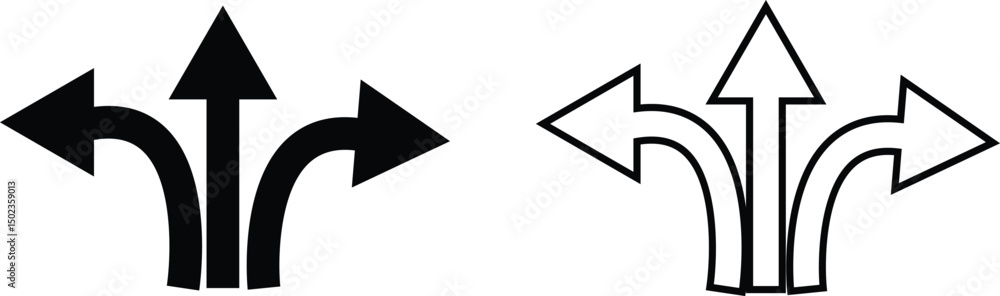 Fototapete black arrows icon set. arrow vector collection isolated on transparent background. cursor modern sim