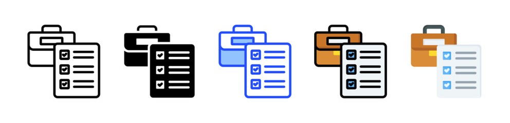 Fototapeta premium Fewer Job Opportunity Icon Collection With Multiple Styles