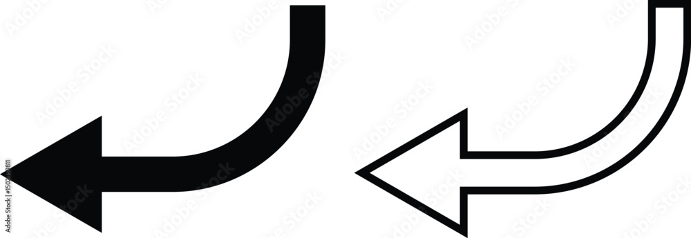 Fototapete black arrows icon set. arrow vector collection isolated on transparent background. cursor modern sim