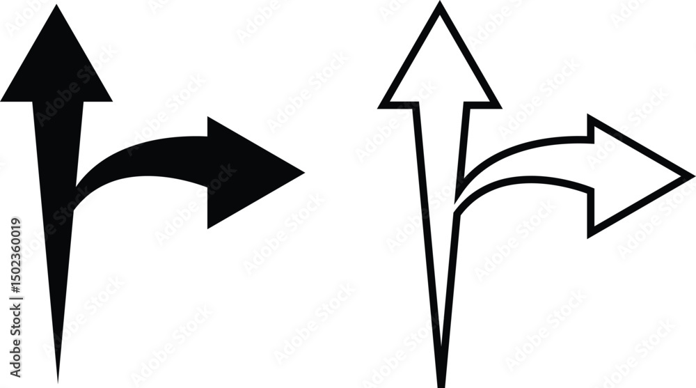 Fototapete black arrows icon set. arrow vector collection isolated on transparent background. cursor modern sim