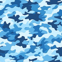 Blue camouflage design abstract modern pattern