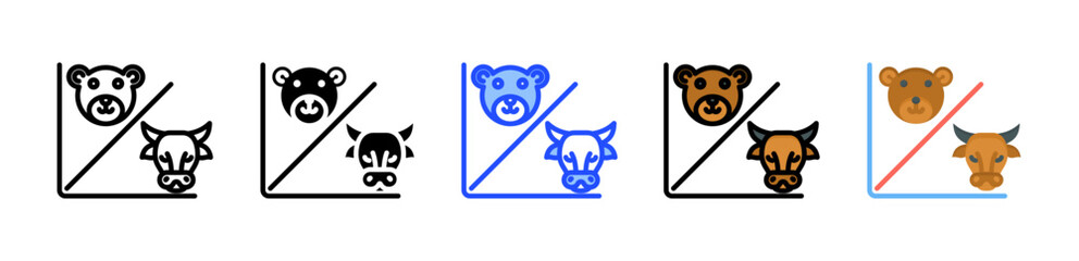 Market Volatility Icon Collection With Multiple Styles