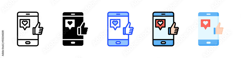 Poster likes icon collection with multiple styles