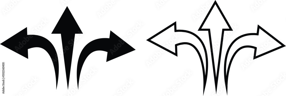 Fototapete black arrows icon set. arrow vector collection isolated on transparent background. cursor modern sim