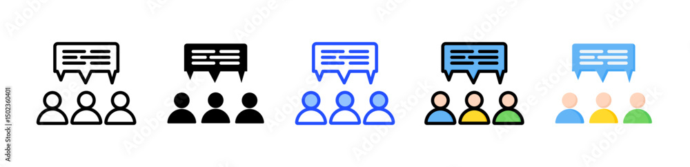 Poster community icon collection with multiple styles