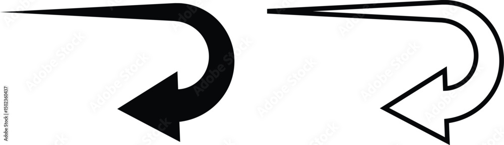 Fototapete black arrows icon set. arrow vector collection isolated on transparent background. cursor modern sim