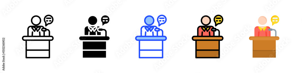 Poster campaign icon collection with multiple styles