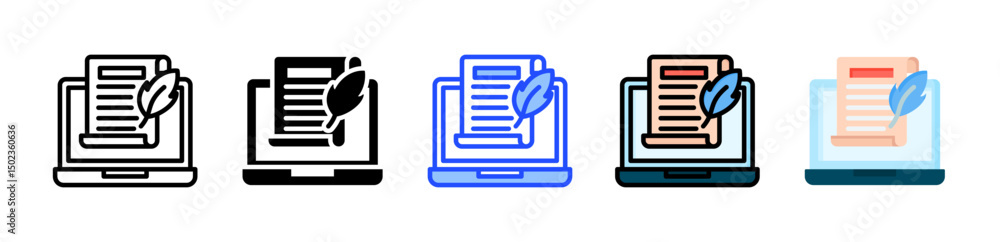 Poster stories icon collection with multiple styles