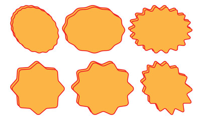 Star burst sticker vector set. Stars collection. Star icons. Starburst flower sale badge. Star blank label, stickers emblem. Shine symbol illustration. Sun ray frames, quality signs, sale icon. Eps 10