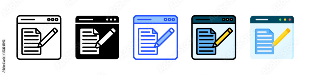 Poster reports icon collection with multiple styles