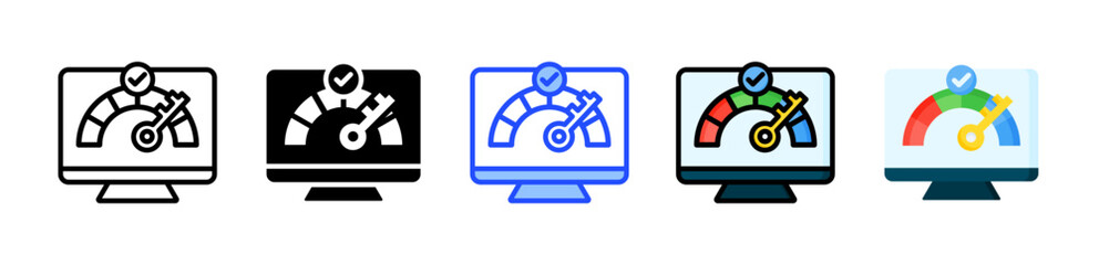 Fototapeta premium Key Performance Indicator Icon Collection With Multiple Styles