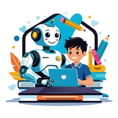 AI Tutor Assisting Young Student