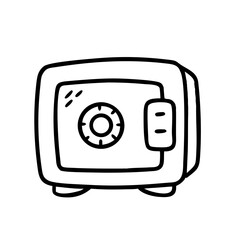 Metal Bank Safe Icon In Flat Style