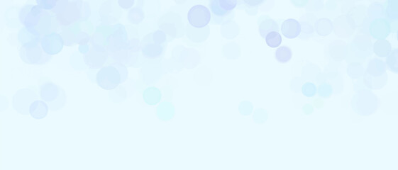 Abstract bokeh glowing lights background. Blue horizontal backdrop. Vector illustration