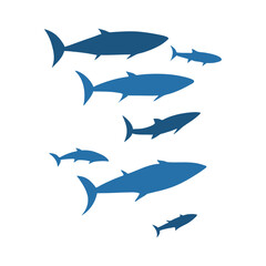Schools of fish vector illustration 