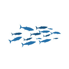 Schools of fish vector illustration 