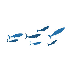 Schools of fish vector illustration 