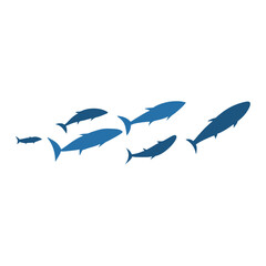 Schools of fish vector illustration 