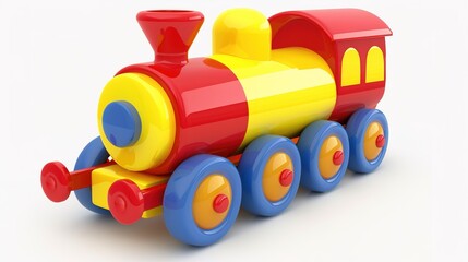Fototapeta premium Children's toy illustration with transparent background，colorful toy train