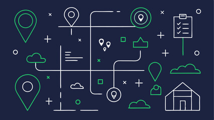 Simple Set of Vector Line Icons Featuring Various Designs