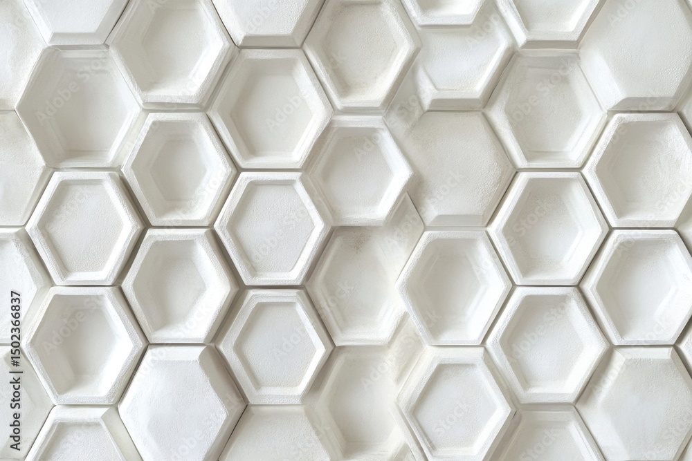 Aufkleber white embossed hexagons create a seamless texture suitable for modern decor and design projects, whi