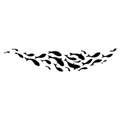 Silhouette of a school of fish vector illustration 