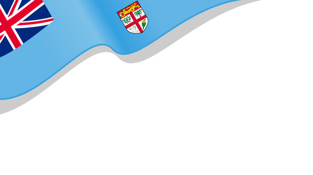waving flag of Fiji vector background with copy space for text. fiji national day