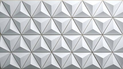 Obraz premium An abstract geometric background featu a repeating pattern of raised white pyramids, creating a modern, textured, and three-dimensional visual effect in bright light.