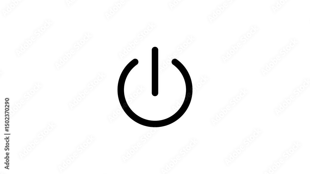 Poster round glossy power button design and technology symbol elements