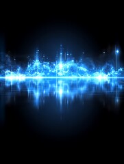 Abstract glowing blue horizon