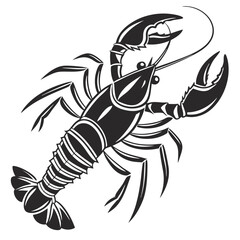 Silhouette icon crawfish on white background. Adobe Illustrator Artwork