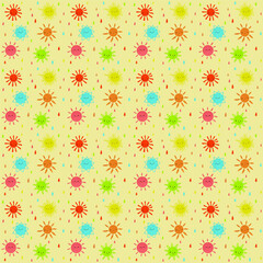 seamless colorful of sun pattern illustration for kids