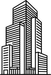 Fototapeta premium Skyscraper buildings icon Outline