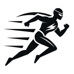 running man vector isolated silhouette icon on white background