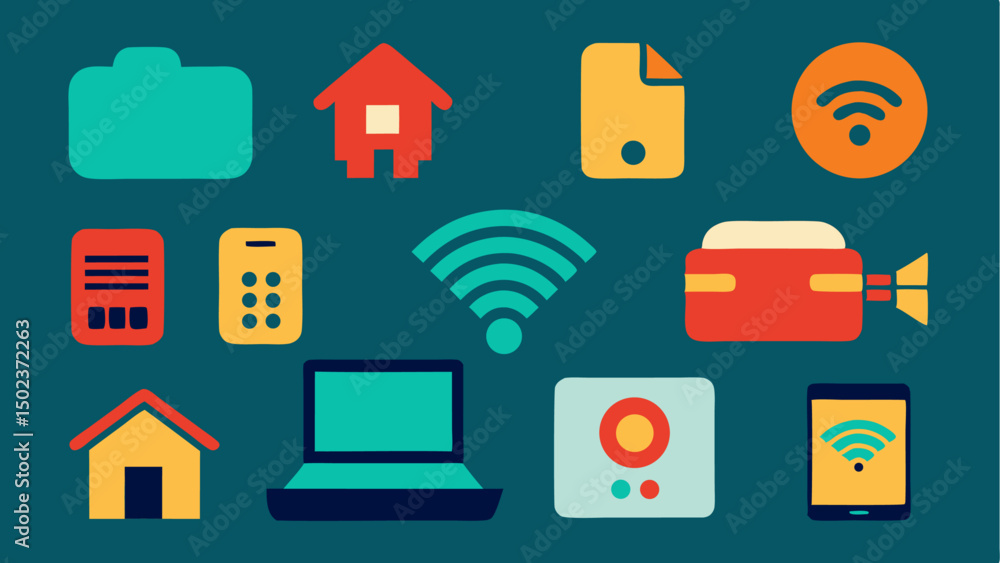 Poster editable wifi stroke icons with clean designs for connectivity concepts great for web tools wireless