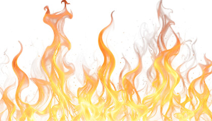 Vivid and dynamic bright orange flames burning intensely on a black background illustrating heat energy