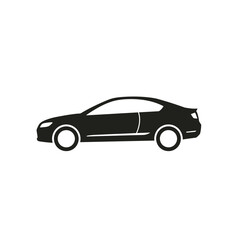 Sleek Sports Car in Motion - Black and White Vector Illustration