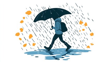 Adventure on rainy hiking trails