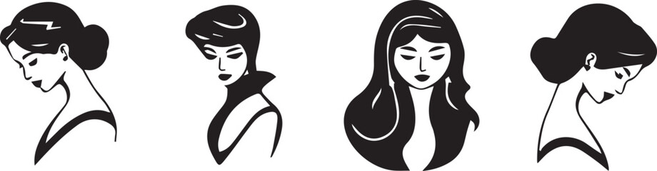 Man and Woman icon set collection with diverse directional markers on white background