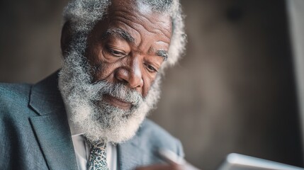 Senior Civil Rights Leader Engaged in Recording Important Message