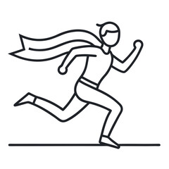 running man vector isolated outline icon on white background