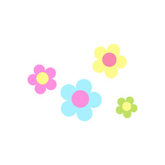 Spring colorful flower elements vector