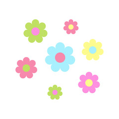Spring colorful flower elements vector